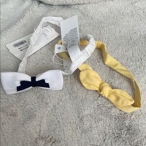 Janie and Jack White and Yellow Bow Headband Set